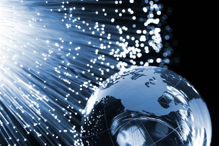 Fiber optics background with lots of light spots