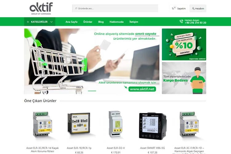 Aktif e-ticaret sitesi yayında!